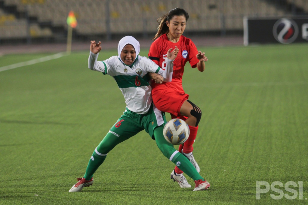 Timnas Wanita menghadapi Singapura pada laga kualifikasi Piala Asia Wanita 2022